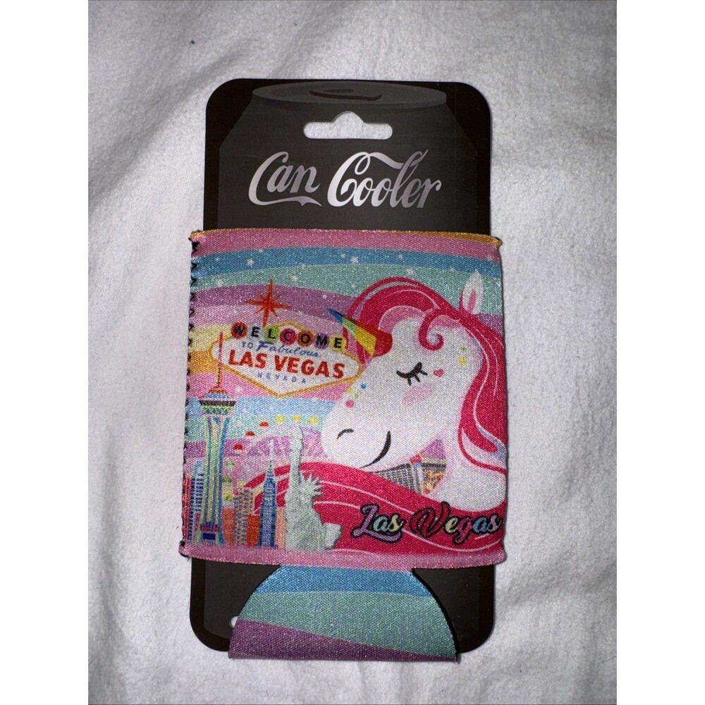Brand New Las Vegas Unicorn Rainbow Can Cooler - Standard Size - Fun Souvenir